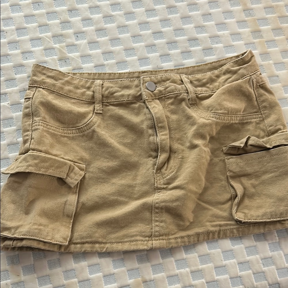 Tan Cargo Women Shorts